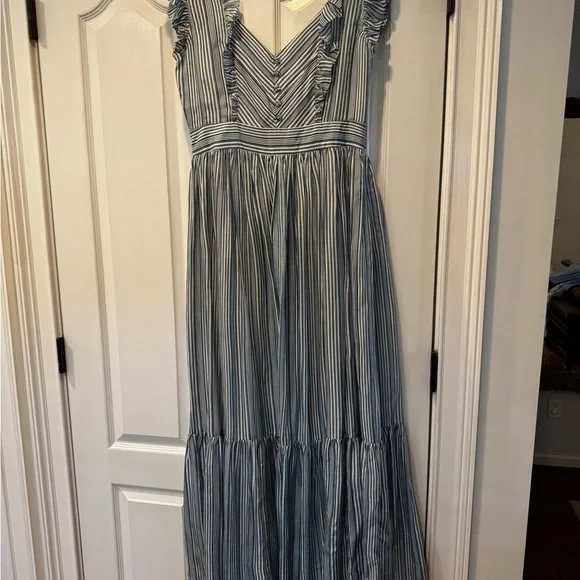 Carolina K Blue Striped Maxi Dress - Picture 2 of 9